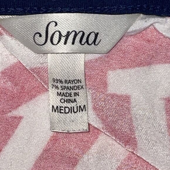 Soma Red and White Striped Pajama Tank Top Size M - Picture 3 of 4